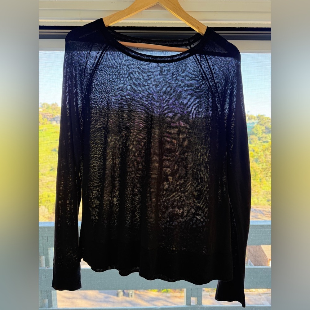 Zara Basic Black Pullover Lightweight Knit Fabric… - image 1